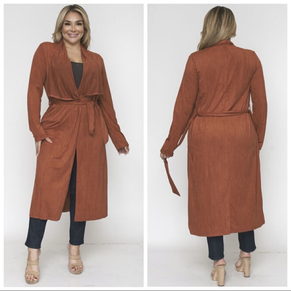 Whisper Jackets & Blazers - ❤️LAST NEW 2X Size Faux Suede Rust Duster Cardigan